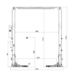 Dvousloupový zvedák 4,2 t bezpřejezdový